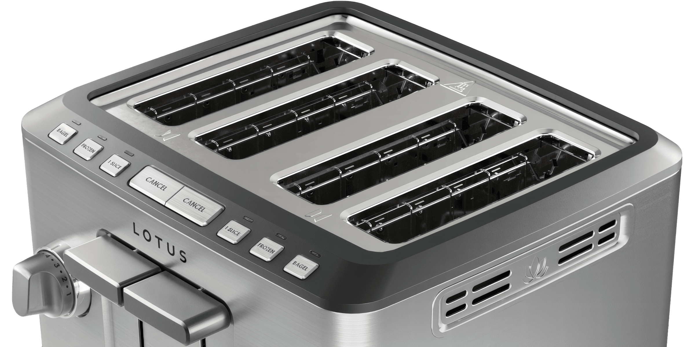 close up of the top of the four slice™ precision toaster model ltstr504
